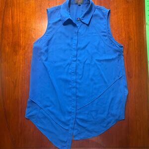 The Limited Blue Sleeveless Button-Down Size Small